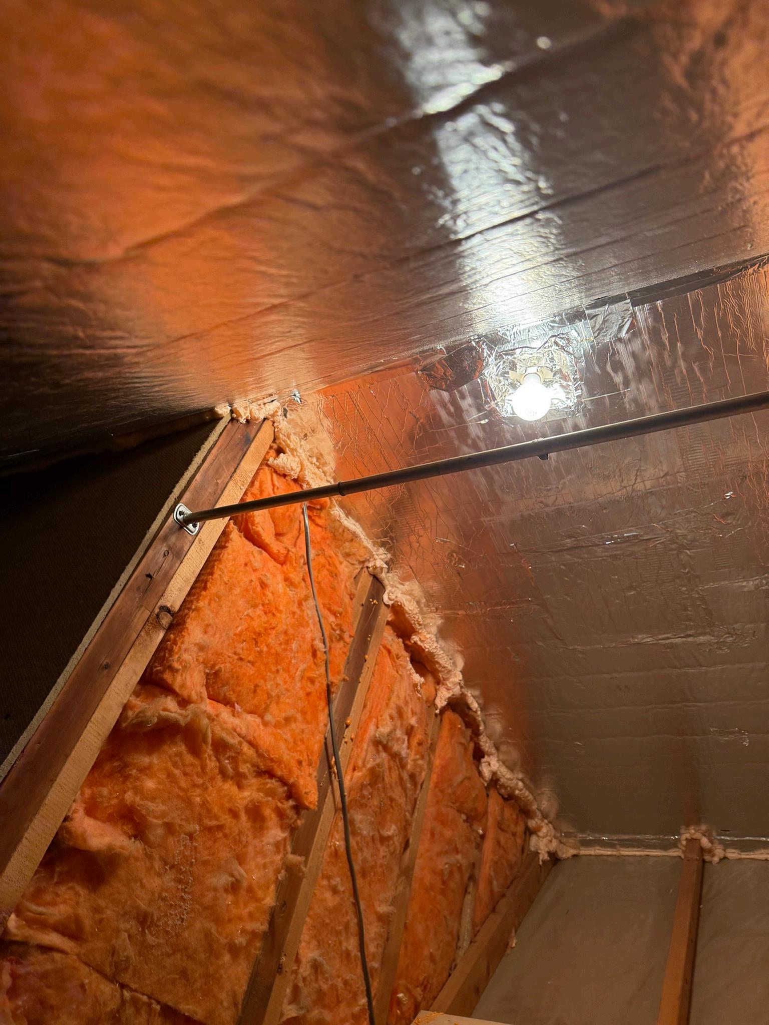 Spray foam insulation in a tough-to-reach problem area